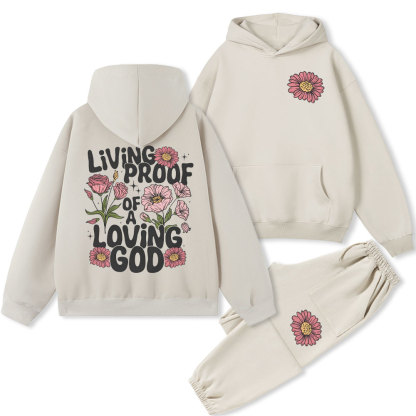 Living Proof Of A Loving God Christian Fleece Hoodie Set