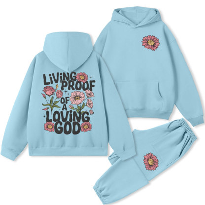 Living Proof Of A Loving God Christian Fleece Hoodie Set