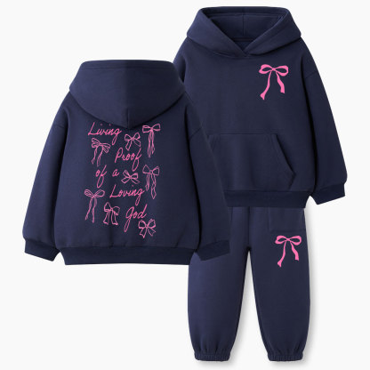 Living Proof Of A Loving God Christian Kid Fleece Hoodie Set