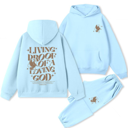 Living Proof Of A Loving God Christian Premium Fleece Hoodie Set