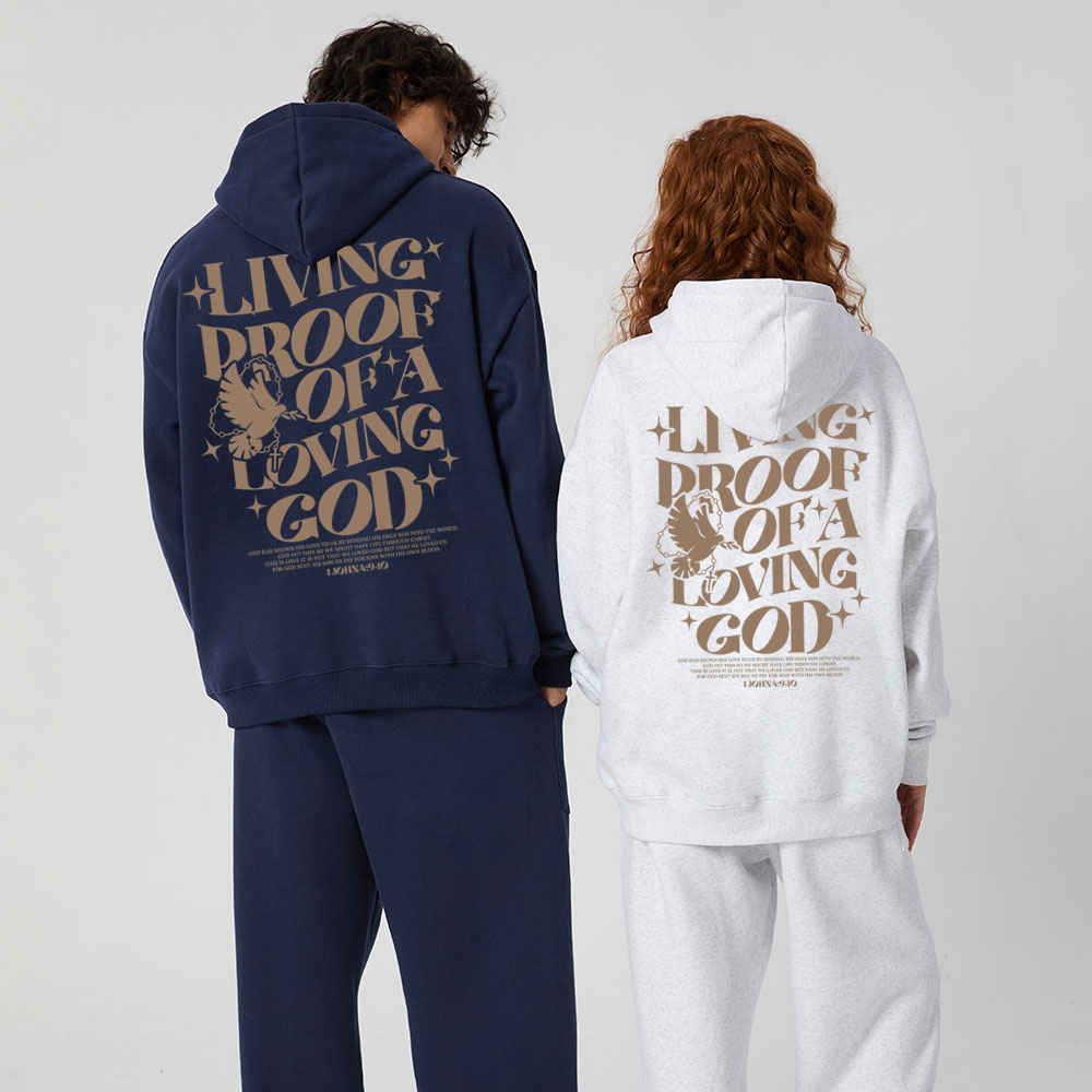 Living Proof Of A Loving God Christian Premium Fleece Hoodie Set