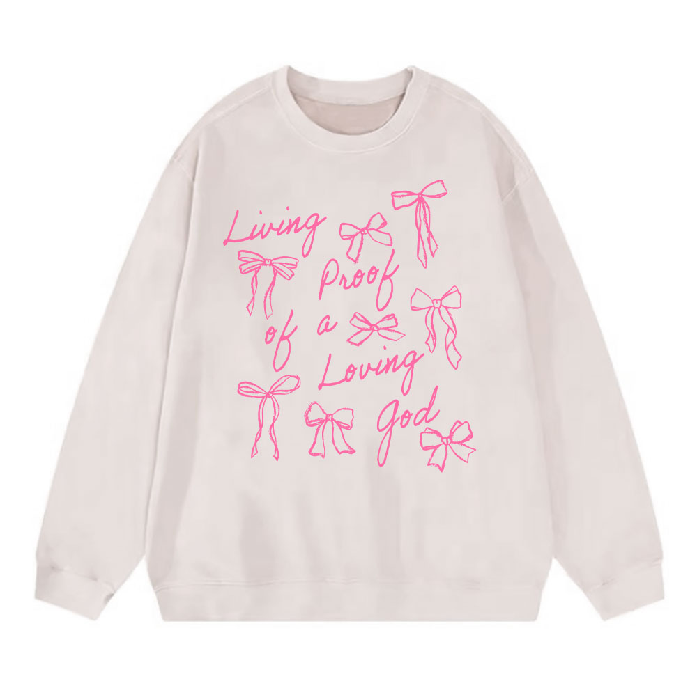 Living Proof Of A Loving God Christian Washed Sweatshirt