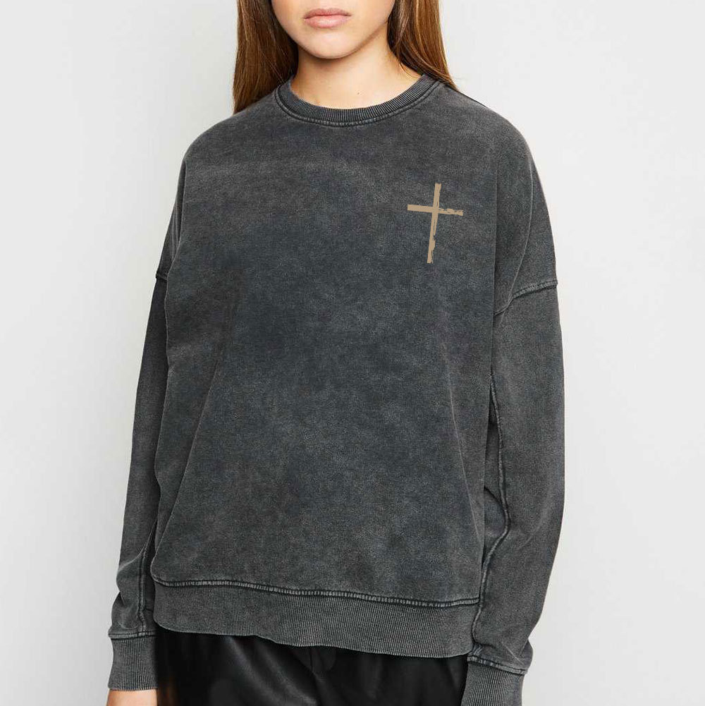 Living Proof Of A Loving God Christian Washed Sweatshirt