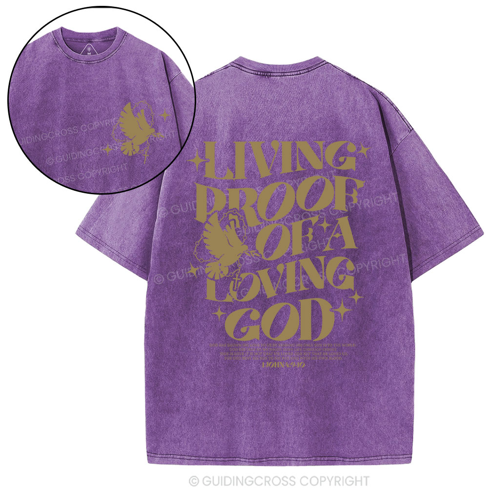 Living Proof Of A Loving God Christian Washed T-Shirt