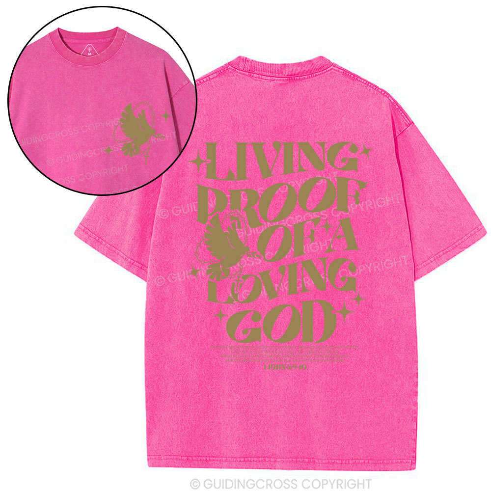 Living Proof Of A Loving God Christian Washed T-Shirt