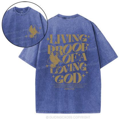 Living Proof Of A Loving God Christian Washed T-Shirt