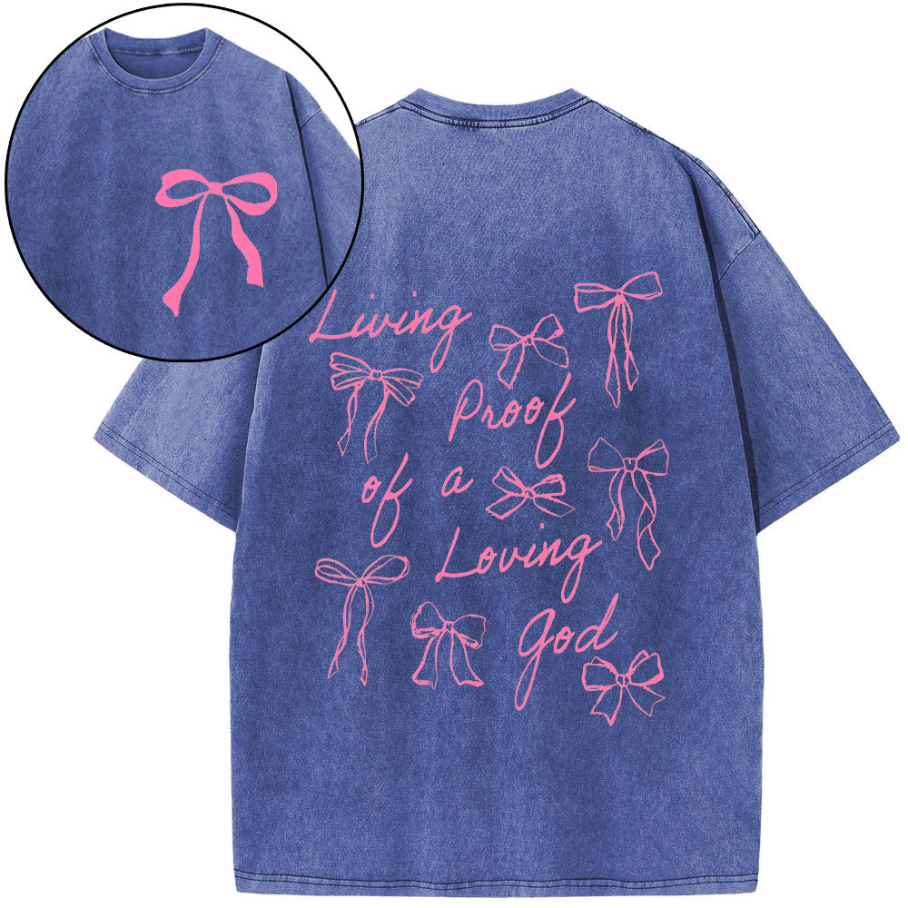 Living Proof Of A Loving God Chrsitian Washed T-Shirt