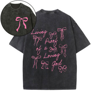 Image of Living Proof Of A Loving God Chrsitian Washed T-Shirt