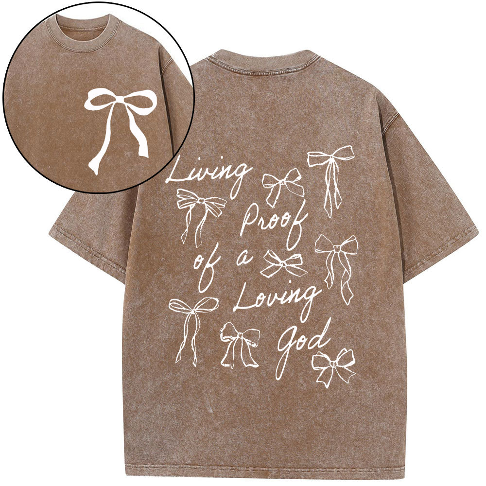 Living Proof Of A Loving God Chrsitian Washed T-Shirt
