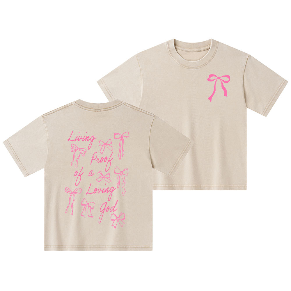 Living Proof Of A Loving God Kid Washed T-Shirt