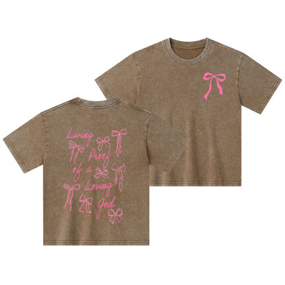 Living Proof Of A Loving God Kid Washed T-Shirt