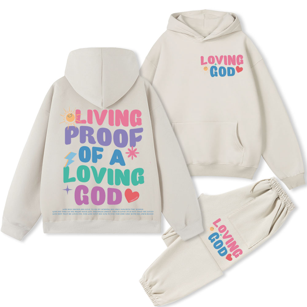 Living Proof Of A Loving God Premium Christian Fleece Hoodie Set