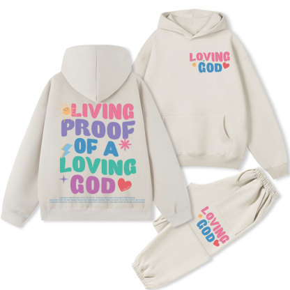 Living Proof Of A Loving God Premium Christian Fleece Hoodie Set