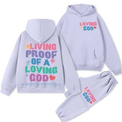 Living Proof Of A Loving God Premium Christian Fleece Hoodie Set