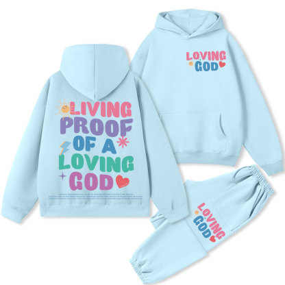 Living Proof Of A Loving God Premium Christian Fleece Hoodie Set
