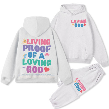 Living Proof Of A Loving God Premium Christian Fleece Hoodie Set