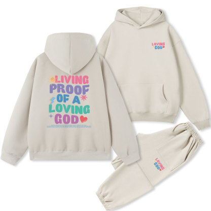 Living Proof Of A lOVING God Christian Fleece Hoodie Set