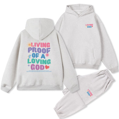 Living Proof Of A lOVING God Christian Fleece Hoodie Set