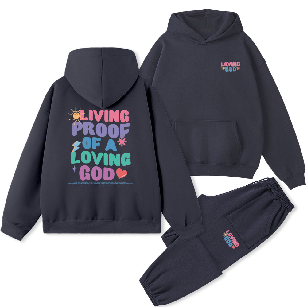 Living Proof Of A lOVING God Christian Fleece Hoodie Set
