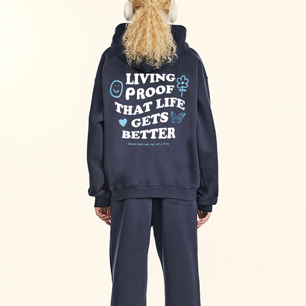 Living Proof That Lifr Gets Better Christian Fleece Hoodie Set