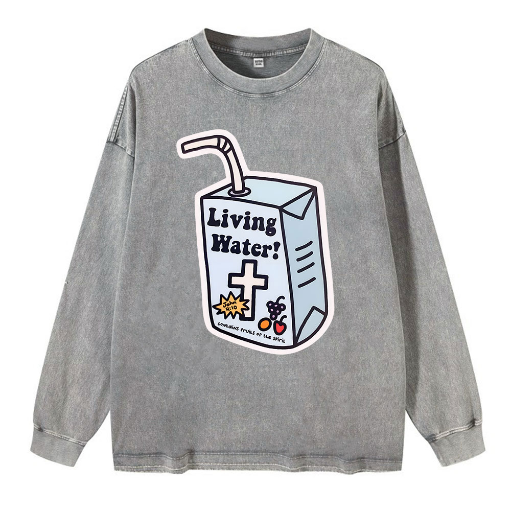 Living Water Christian Washed Long Sleeve T-Shirt