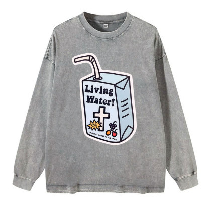 Living Water Christian Washed Long Sleeve T-Shirt