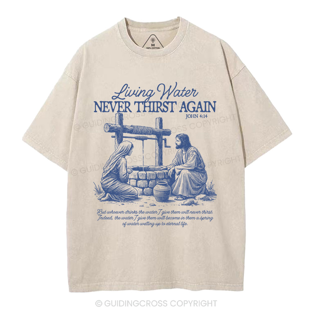 Living Water Christian Washed T-Shirt