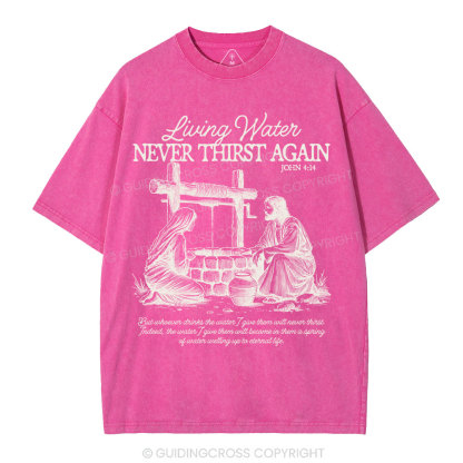 Living Water Christian Washed T-Shirt