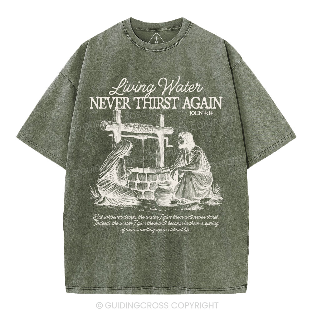 Living Water Christian Washed T-Shirt