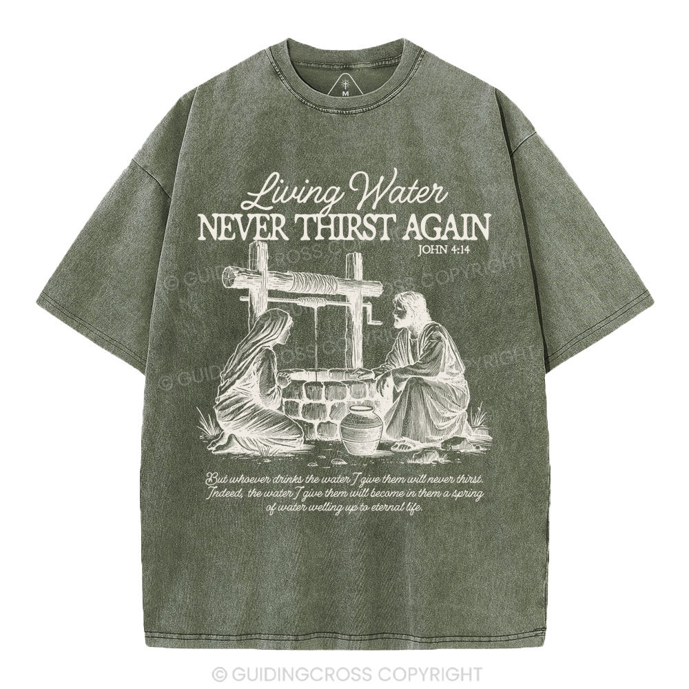 Living Water Christian Washed T-Shirt