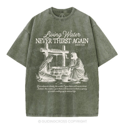 Living Water Christian Washed T-Shirt