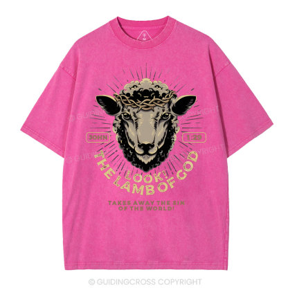 Look! The Lamb Of God Christian Washed T-Shirt
