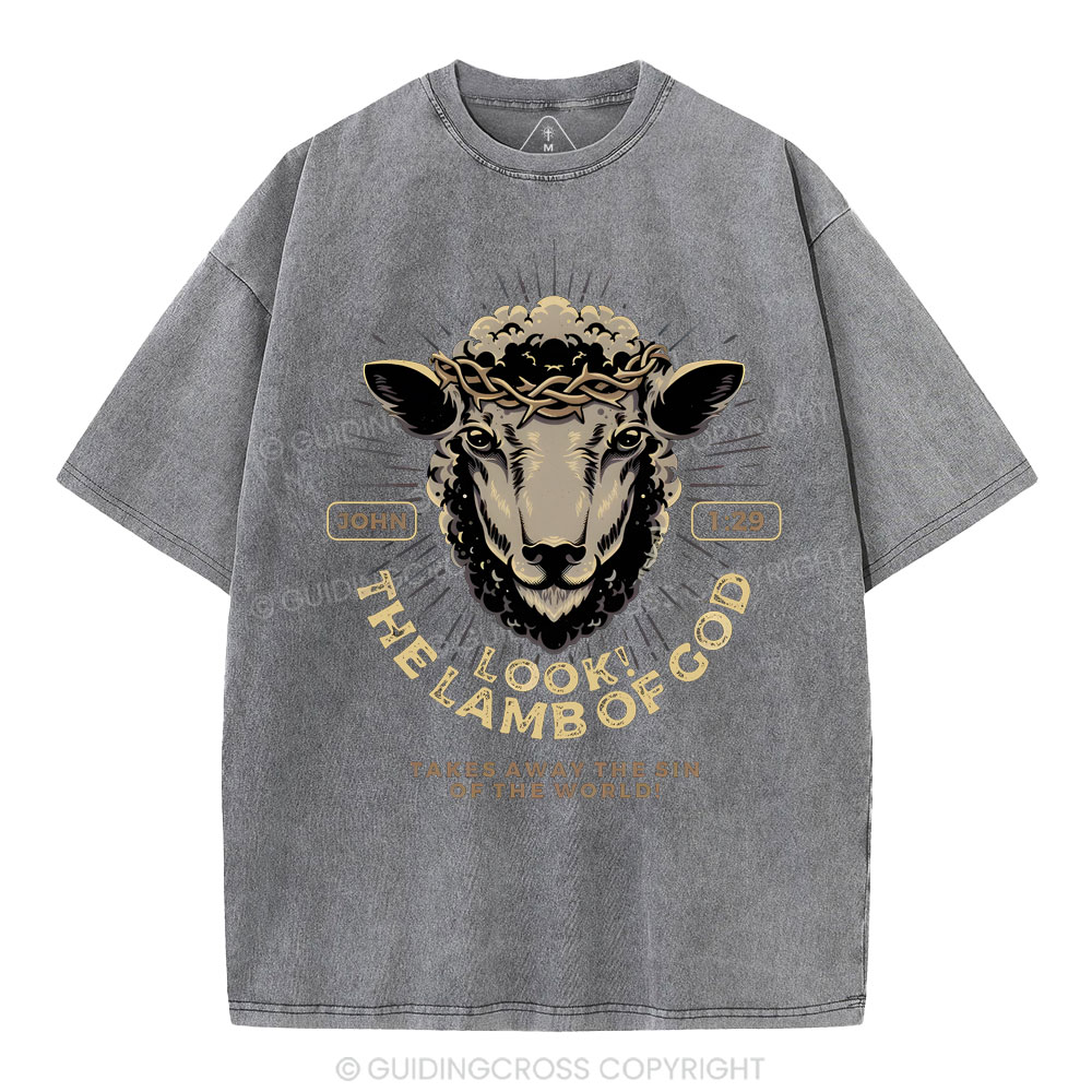 Look! The Lamb Of God Christian Washed T-Shirt