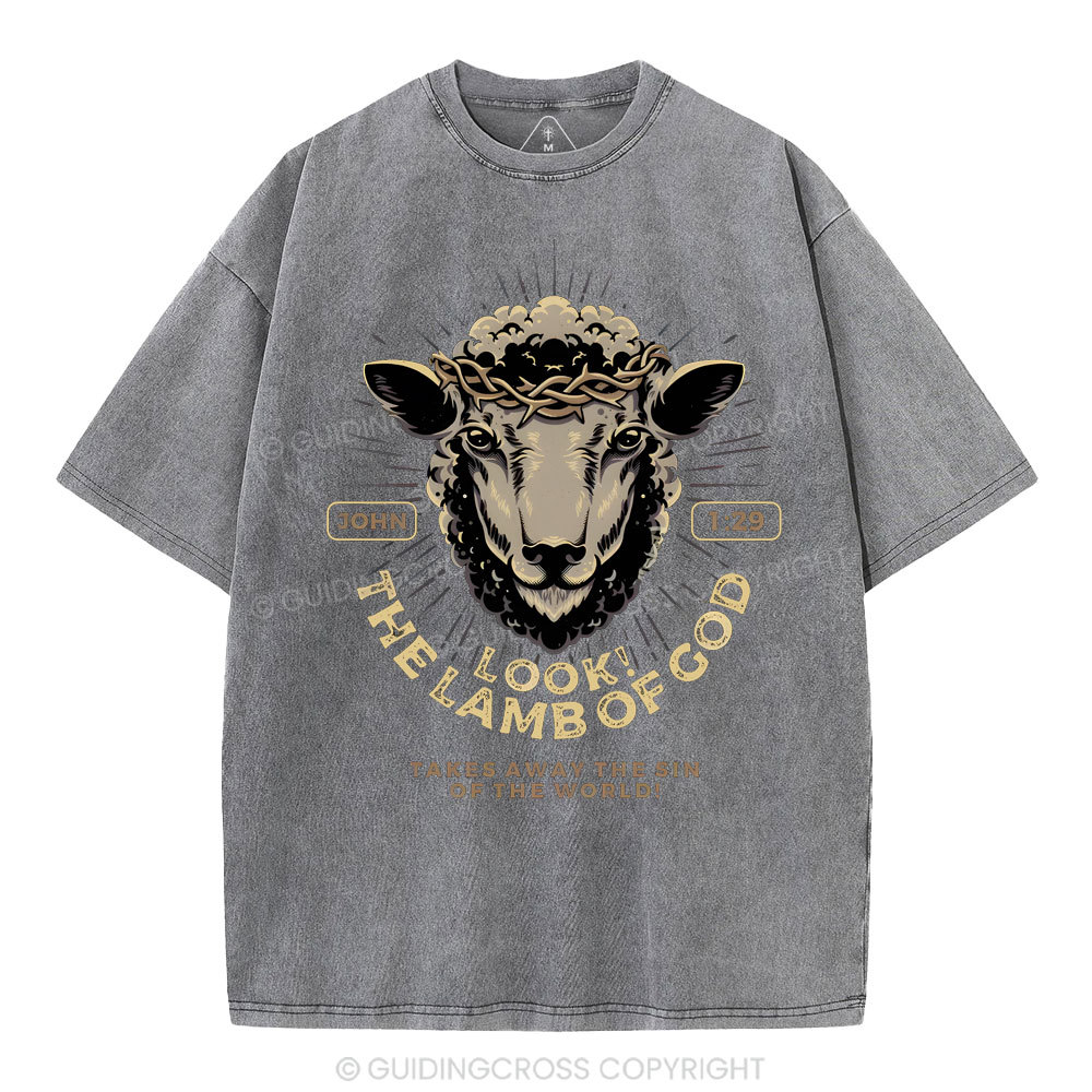 Look! The Lamb Of God Christian Washed T-Shirt