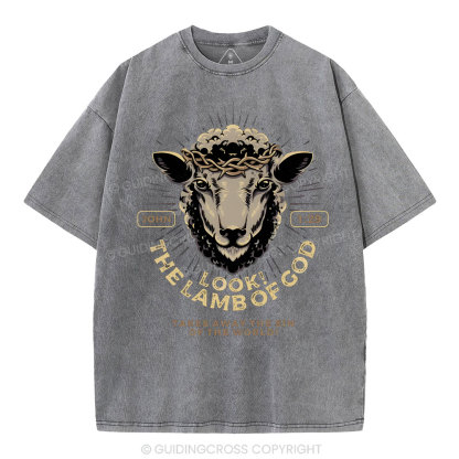 Look! The Lamb Of God Christian Washed T-Shirt