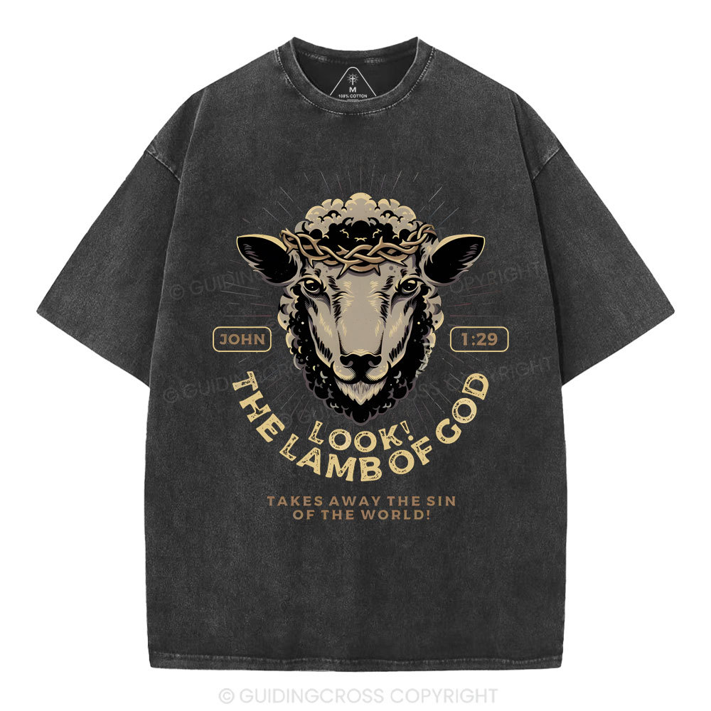 Look! The Lamb Of God Christian Washed T-Shirt