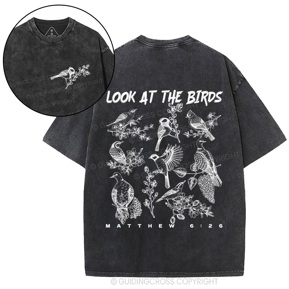 Look At The Birds Christian Washed T-Shirt