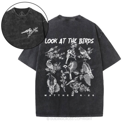 Look At The Birds Christian Washed T-Shirt
