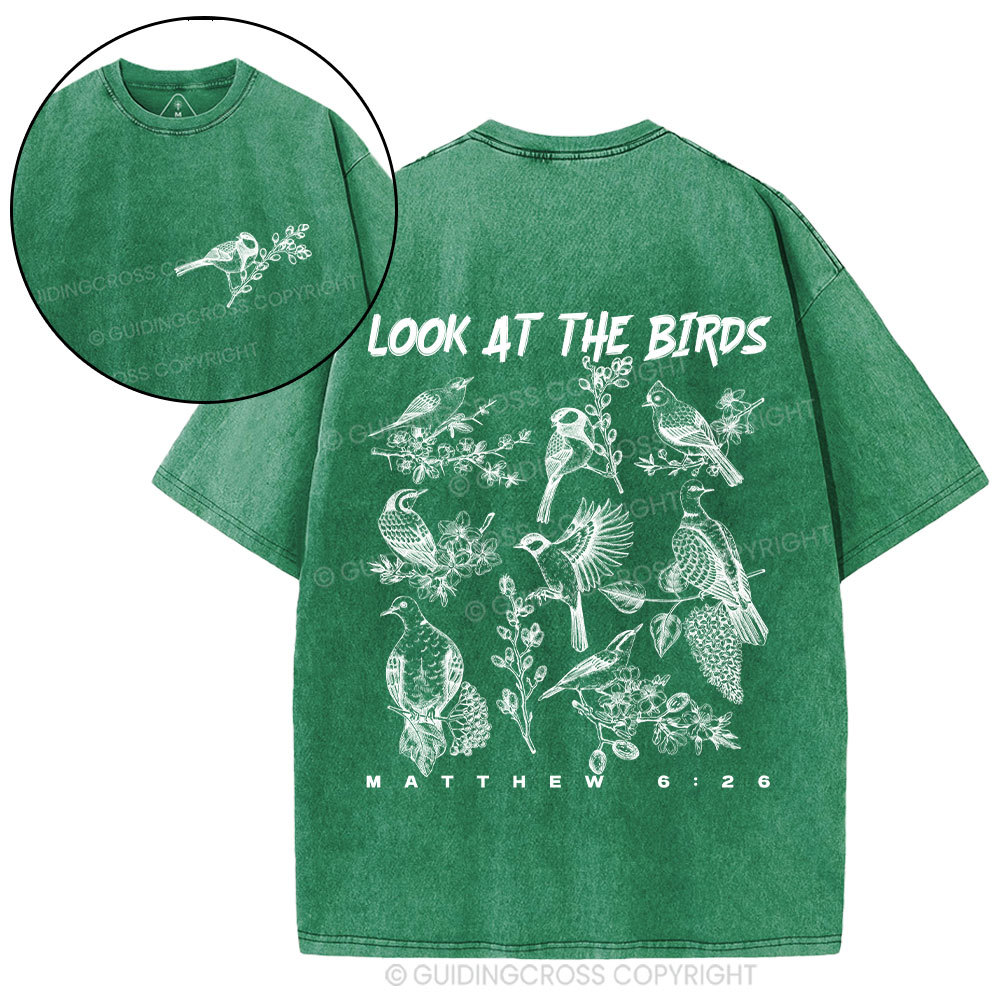 Look At The Birds Christian Washed T-Shirt
