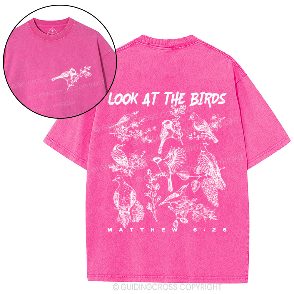 Look At The Birds Christian Washed T-Shirt
