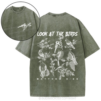 Look At The Birds Christian Washed T-Shirt