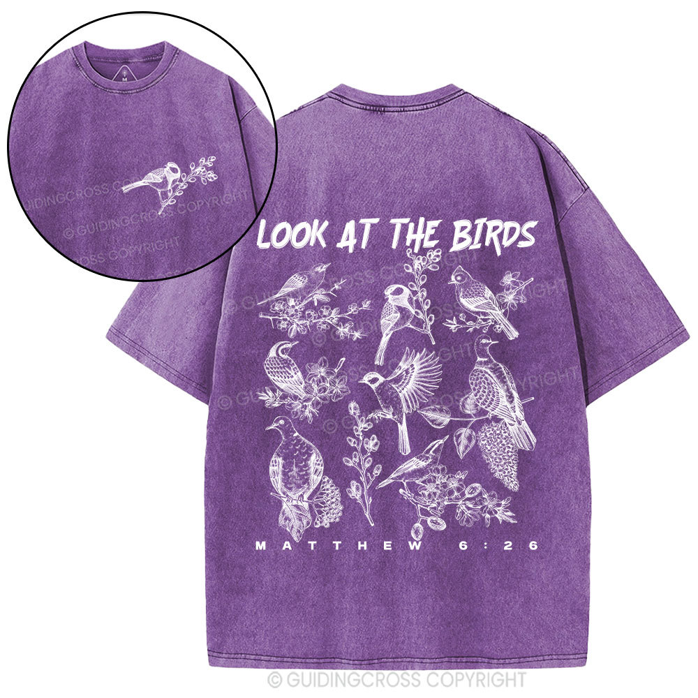Look At The Birds Christian Washed T-Shirt