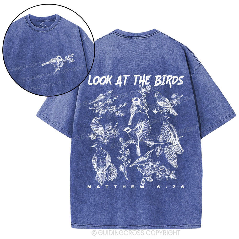 Look At The Birds Christian Washed T-Shirt