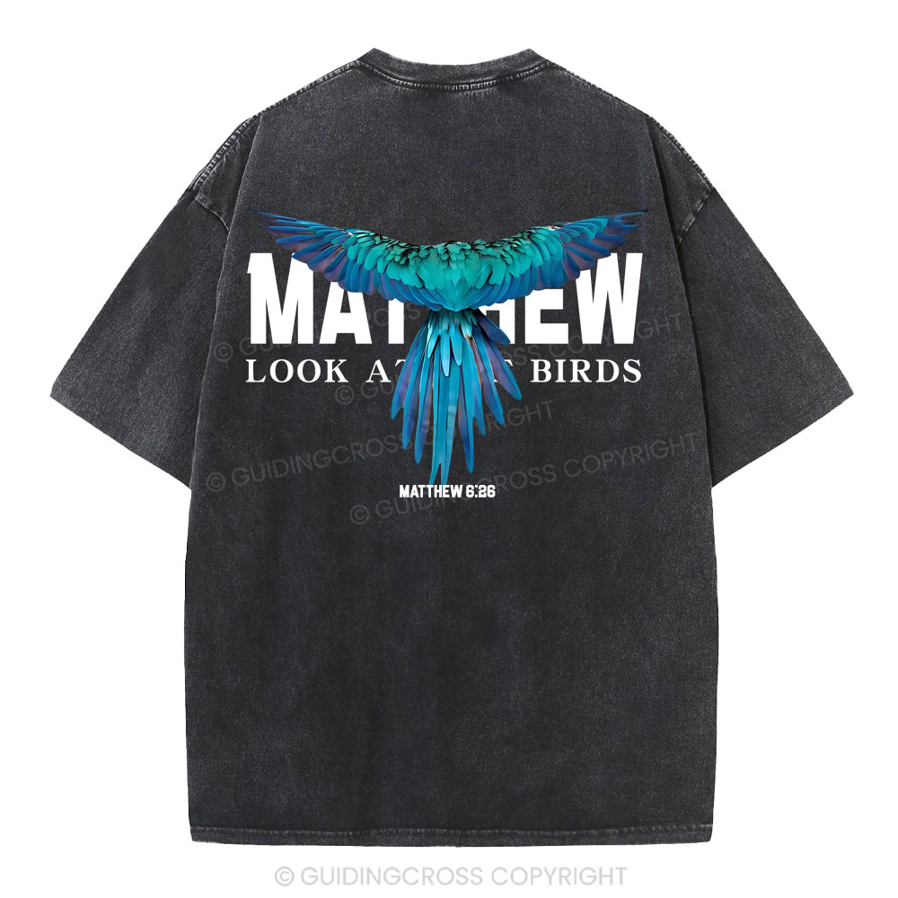 Look At The Birds Christian Washed T-Shirt