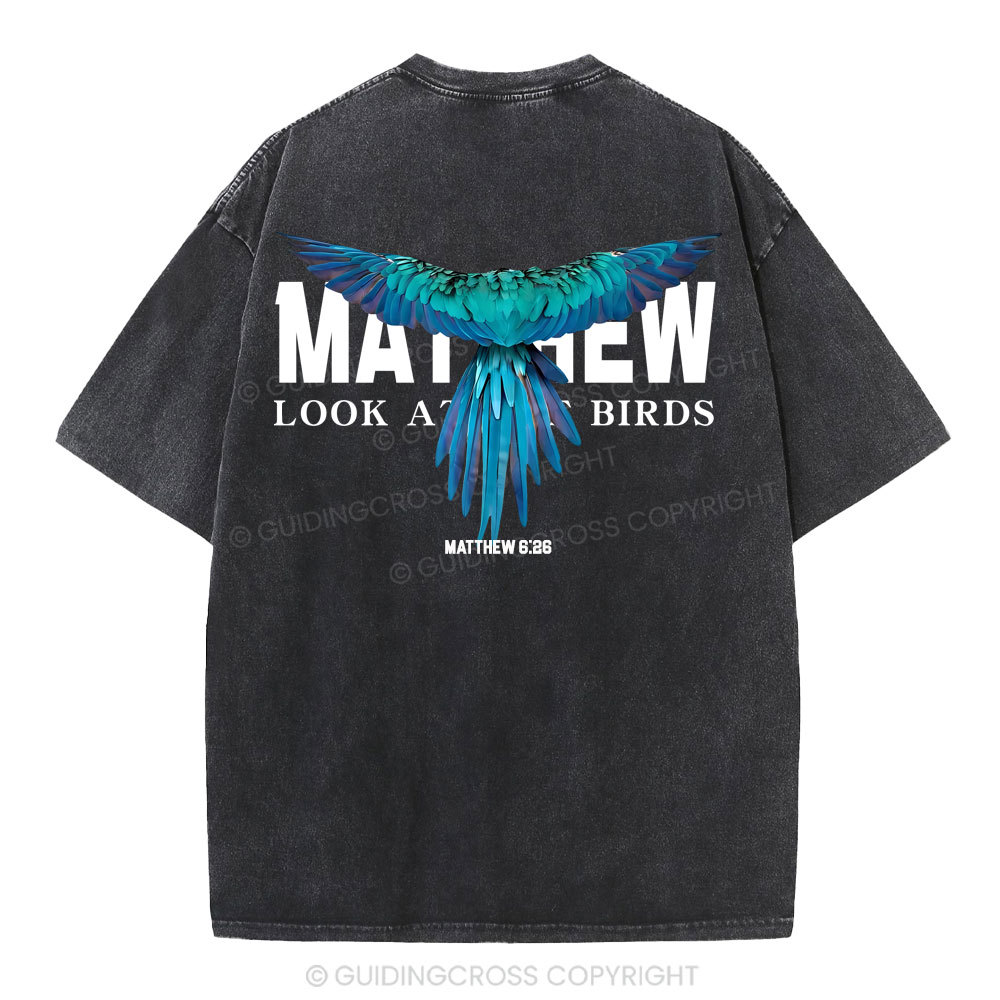 Look At The Birds Christian Washed T-Shirt