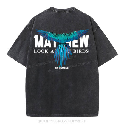 Look At The Birds Christian Washed T-Shirt