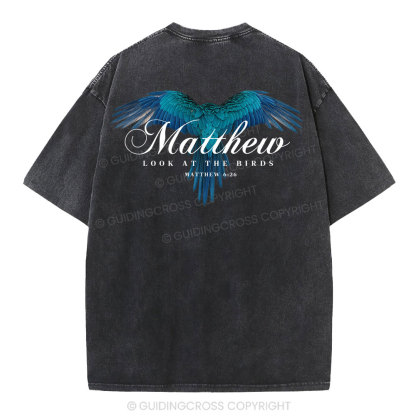 Look At The Birds Christian Washed T-Shirt