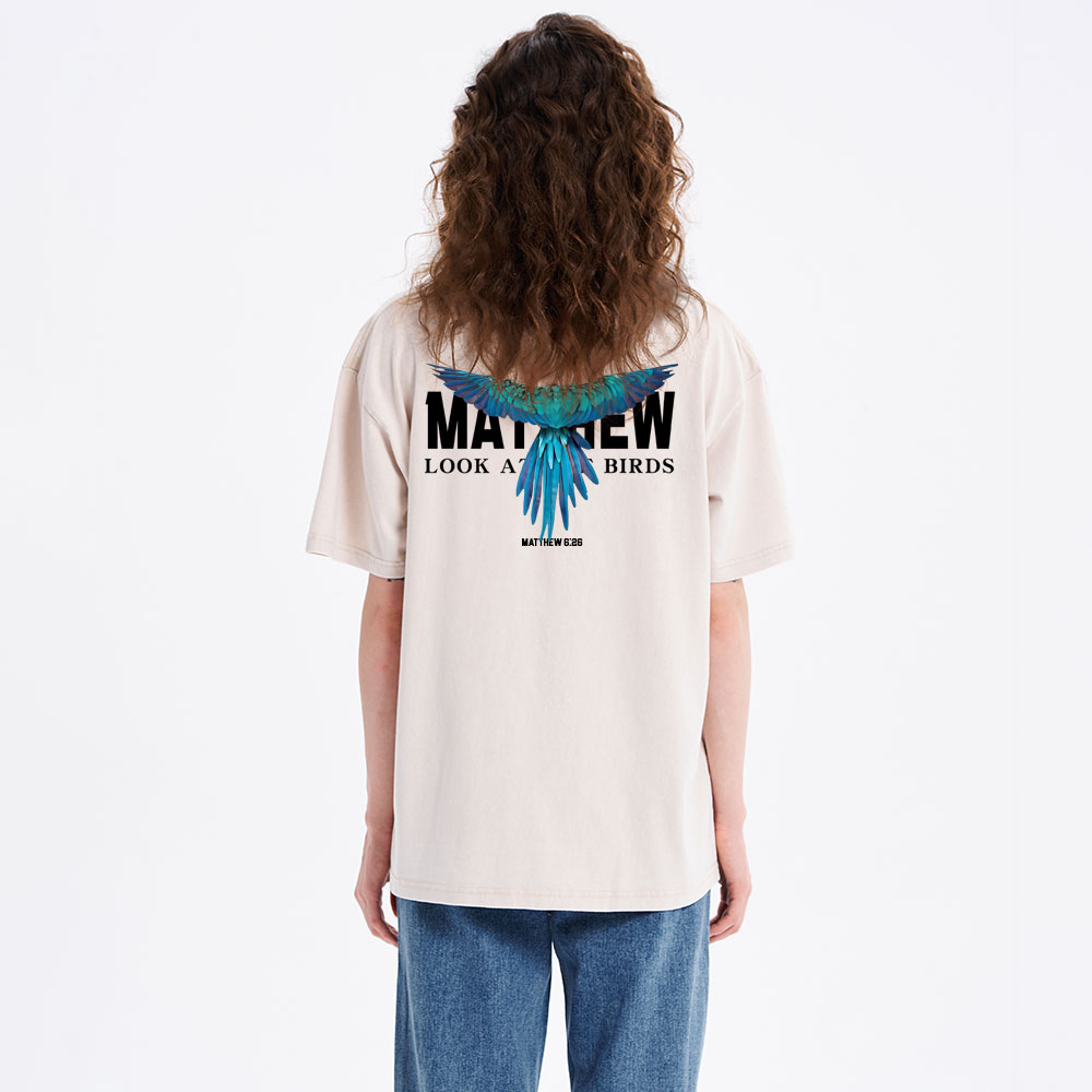 Look At The Birds Christian Washed T-Shirt