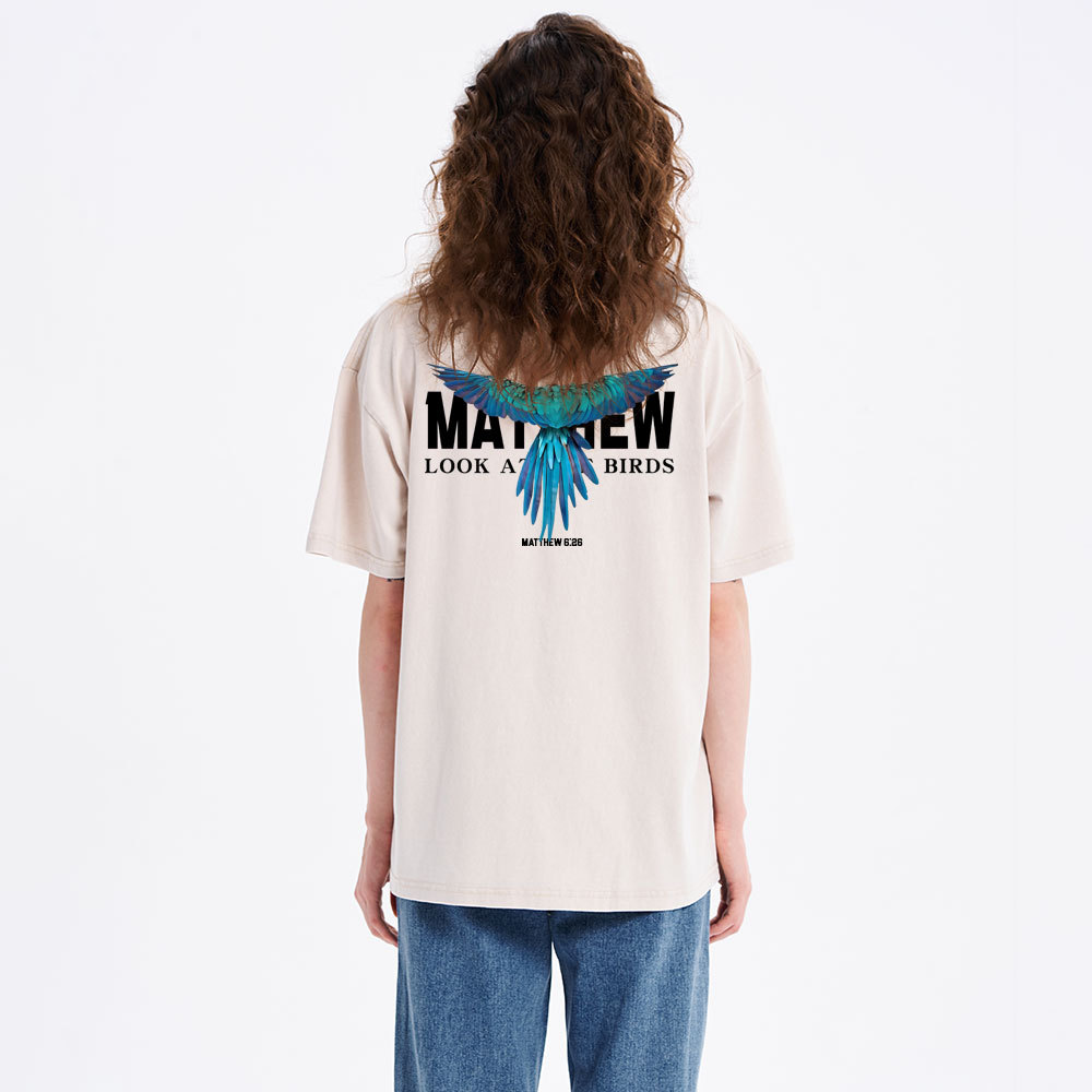 Look At The Birds Christian Washed T-Shirt