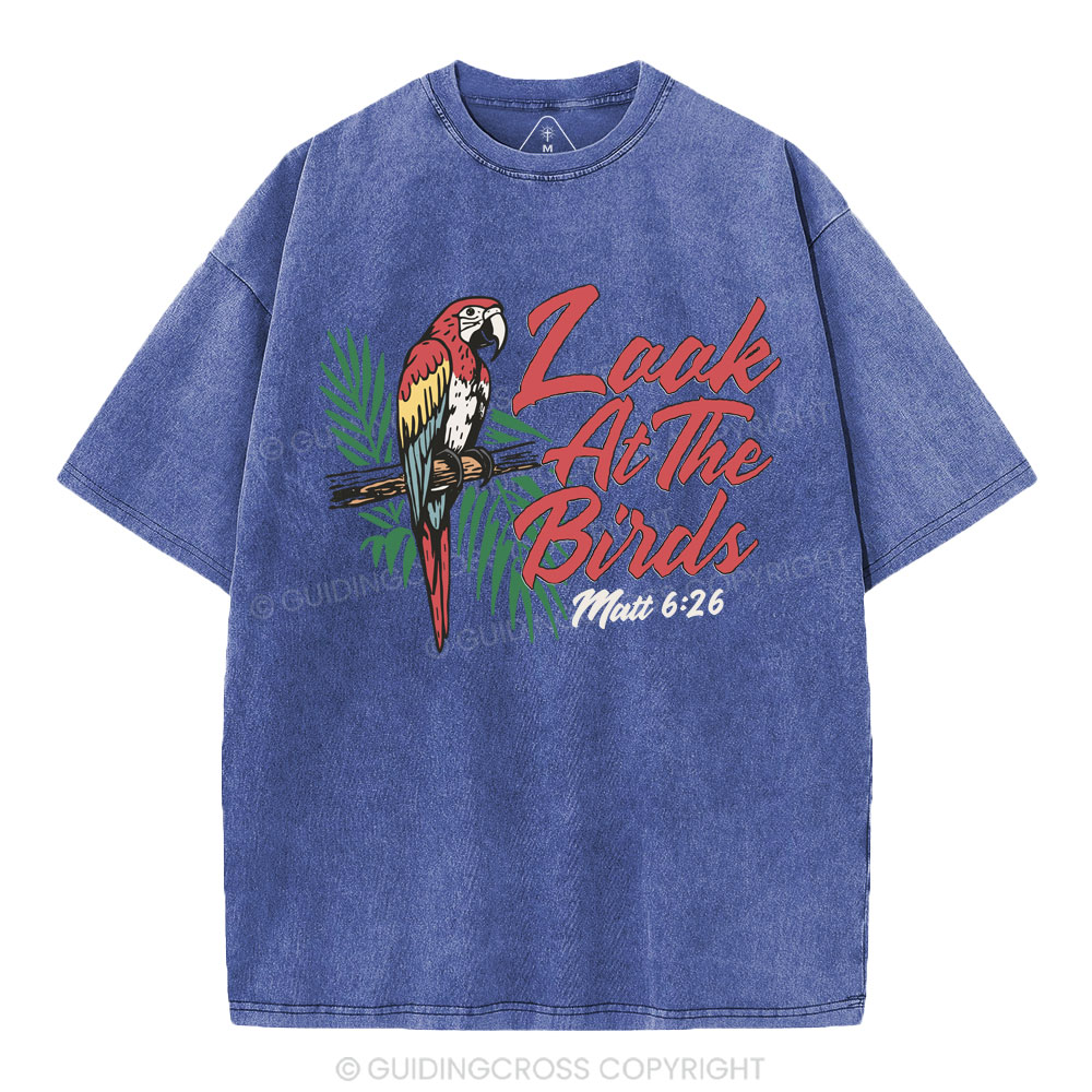 Look At The Birds Christian Washed T-Shirt